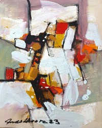 Mashkoor Raza, 12 x 16 Inch, Oil on Canvas, Abstracts Painting, AC-MR-668